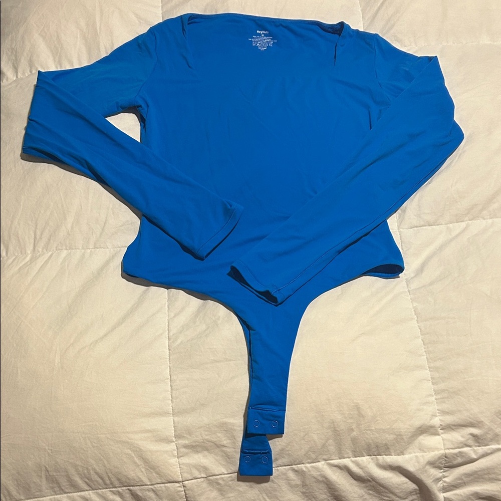 Worn Once HeyNuts Blue Long Sleeve Bodysuit